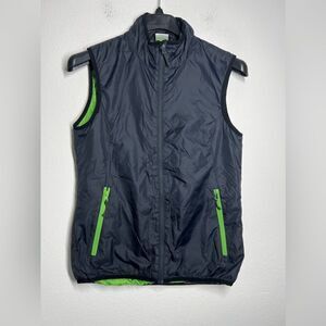 Crane Vest Full Zip  Black Green Ultra Light Woman’s Size 38 EU/ S-M US
